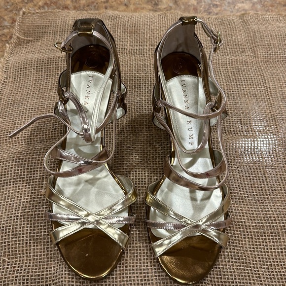 Ivanka Trump Shoes - Ivanka Trump gold strappy heels size 8M. Great condition.